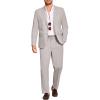 COOFANDY Men’s 2 Piece Linen Suits Set Regular Fit Casual Lightweight Linen Suit Blazer Jacket and Pants(Light Grey)