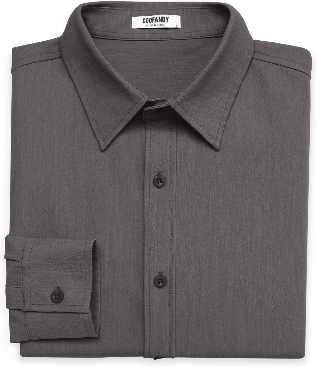 imageCOOFANDY Mens Casual Button Down Long Sleeve Untucked Denim Dress ShirtDark Grey