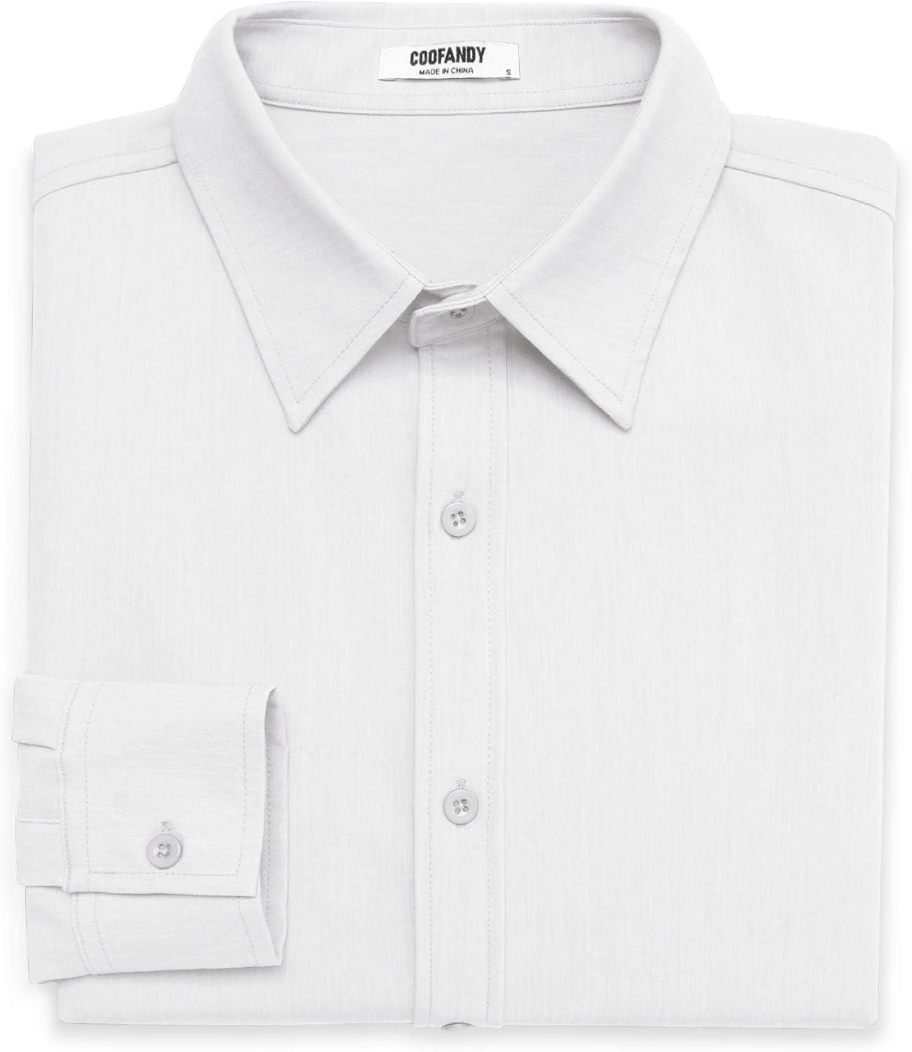 imageCOOFANDY Mens Casual Button Down Long Sleeve Untucked Denim Dress ShirtWhite