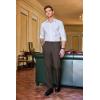 COOFANDY Men Classic Fit Dress Pant Casual Flat Front Pant Expandable Waist Suit Pant(A-brown)