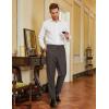 COOFANDY Men Classic Fit Dress Pant Casual Flat Front Pant Expandable Waist Suit Pant(A-brown)
