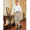 COOFANDY Men Classic Fit Dress Pant Casual Flat Front Pant Expandable Waist Suit Pant(A-light Khaki)