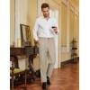 COOFANDY Men Classic Fit Dress Pant Casual Flat Front Pant Expandable Waist Suit Pant(A-light Khaki)