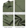 COOFANDY Men’s Casual Button Down Long Sleeve Untucked Denim Dress Shirt(Army Green)