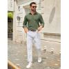COOFANDY Men’s Casual Button Down Long Sleeve Untucked Denim Dress Shirt(Army Green)