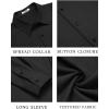 COOFANDY Men’s Casual Button Down Long Sleeve Untucked Denim Dress Shirt(Black)