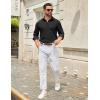 COOFANDY Men’s Casual Button Down Long Sleeve Untucked Denim Dress Shirt(Black)