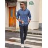 COOFANDY Men’s Casual Button Down Long Sleeve Untucked Denim Dress Shirt(Blue)