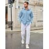 COOFANDY Men’s Casual Button Down Long Sleeve Untucked Denim Dress Shirt(Clear Blue)