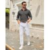 COOFANDY Men’s Casual Button Down Long Sleeve Untucked Denim Dress Shirt(Dark Grey)