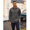 COOFANDY Men’s Casual Button Down Long Sleeve Untucked Denim Dress Shirt(Dark Grey)