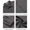 COOFANDY Men’s Casual Button Down Long Sleeve Untucked Denim Dress Shirt(Dark Grey)