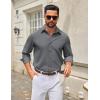 COOFANDY Men’s Casual Button Down Long Sleeve Untucked Denim Dress Shirt(Grey)