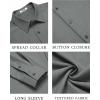 COOFANDY Men’s Casual Button Down Long Sleeve Untucked Denim Dress Shirt(Grey)