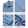 COOFANDY Men’s Casual Button Down Long Sleeve Untucked Denim Dress Shirt(Light Blue)