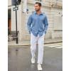 COOFANDY Men’s Casual Button Down Long Sleeve Untucked Denim Dress Shirt(Light Blue)