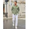 COOFANDY Men’s Casual Button Down Long Sleeve Untucked Denim Dress Shirt(Light Green)