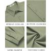 COOFANDY Men’s Casual Button Down Long Sleeve Untucked Denim Dress Shirt(Light Green)