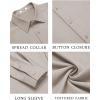 COOFANDY Men’s Casual Button Down Long Sleeve Untucked Denim Dress Shirt(Light Khaki)