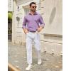 COOFANDY Men’s Casual Button Down Long Sleeve Untucked Denim Dress Shirt(Light Purple)