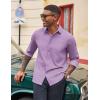 COOFANDY Men’s Casual Button Down Long Sleeve Untucked Denim Dress Shirt(Light Purple)