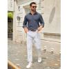 COOFANDY Men’s Casual Button Down Long Sleeve Untucked Denim Dress Shirt(Navy Blue)
