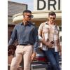 COOFANDY Men’s Casual Button Down Long Sleeve Untucked Denim Dress Shirt(Navy Blue)