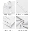 COOFANDY Men’s Casual Button Down Long Sleeve Untucked Denim Dress Shirt(White)
