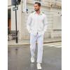 COOFANDY Men’s Casual Button Down Long Sleeve Untucked Denim Dress Shirt(White)