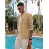 COOFANDY Men’s Casual Linen Blazer Lightweight Regular Fit Sport Coat One Button Suit Jacket(01-light Khaki)
