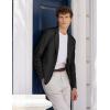 COOFANDY Men’s Casual Linen Blazer Lightweight Regular Fit Sport Coat One Button Suit Jacket(Black)