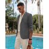 COOFANDY Men’s Casual Linen Blazer Lightweight Regular Fit Sport Coat One Button Suit Jacket(Dark Grey)