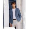 COOFANDY Men’s Casual Linen Blazer Lightweight Regular Fit Sport Coat One Button Suit Jacket(Denim Blue)