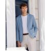 COOFANDY Men’s Casual Linen Blazer Lightweight Regular Fit Sport Coat One Button Suit Jacket(Light Blue)