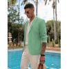 COOFANDY Men’s Casual Linen Blazer Lightweight Regular Fit Sport Coat One Button Suit Jacket(Light Green)
