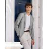 COOFANDY Men’s Casual Linen Blazer Lightweight Regular Fit Sport Coat One Button Suit Jacket(Light Grey)