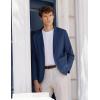 COOFANDY Men’s Casual Linen Blazer Lightweight Regular Fit Sport Coat One Button Suit Jacket(Navy Blue)