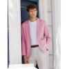 COOFANDY Men’s Casual Linen Blazer Lightweight Regular Fit Sport Coat One Button Suit Jacket(Pink)