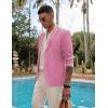 COOFANDY Men’s Casual Linen Blazer Lightweight Regular Fit Sport Coat One Button Suit Jacket(Pink)