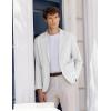 COOFANDY Men’s Casual Linen Blazer Lightweight Regular Fit Sport Coat One Button Suit Jacket(White)
