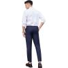 COOFANDY Men’s Classic Fit Dress Pants Flat Front Straight Formal Pants Wrinkle Free Expandable Waist Suit Pants(Navy Blue)