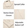 COOFANDY Men’s Muscle Fit Dress Shirts Wrinkle-Free Long Sleeve Casual Button Down Shirts(Beige)