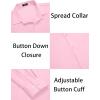COOFANDY Men’s Muscle Fit Dress Shirts Wrinkle-Free Long Sleeve Casual Button Down Shirts(Pink)