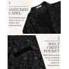 COOFANDY Men’s Suit Vest Paisley Floral Victorian Vests Gothic Steampunk Formal Waistcoat Tuxedo Vests with Notched Lapels(Black Filigree)