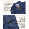 COOFANDY Men’s Suit Vest Paisley Floral Victorian Vests Gothic Steampunk Formal Waistcoat Tuxedo Vests with Notched Lapels(Blue)