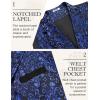 COOFANDY Men’s Suit Vest Paisley Floral Victorian Vests Gothic Steampunk Formal Waistcoat Tuxedo Vests with Notched Lapels(Blue Filigree)