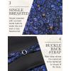 COOFANDY Men’s Suit Vest Paisley Floral Victorian Vests Gothic Steampunk Formal Waistcoat Tuxedo Vests with Notched Lapels(Blue Filigree)