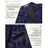 COOFANDY Men’s Suit Vest Paisley Floral Victorian Vests Gothic Steampunk Formal Waistcoat Tuxedo Vests with Notched Lapels(Blue Paisley)