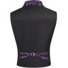 COOFANDY Men’s Suit Vest Paisley Floral Victorian Vests Gothic Steampunk Formal Waistcoat Tuxedo Vests with Notched Lapels(Purple Filigree)