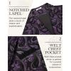COOFANDY Men’s Suit Vest Paisley Floral Victorian Vests Gothic Steampunk Formal Waistcoat Tuxedo Vests with Notched Lapels(Purple Paisley)